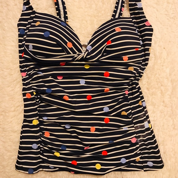Joules Swim Joules Tankini Top Multi Dot Black White Stripe Poshmark